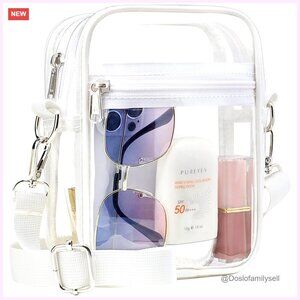 Clear PVC Crossbody Messenger Bag for Stadium Events Concerts